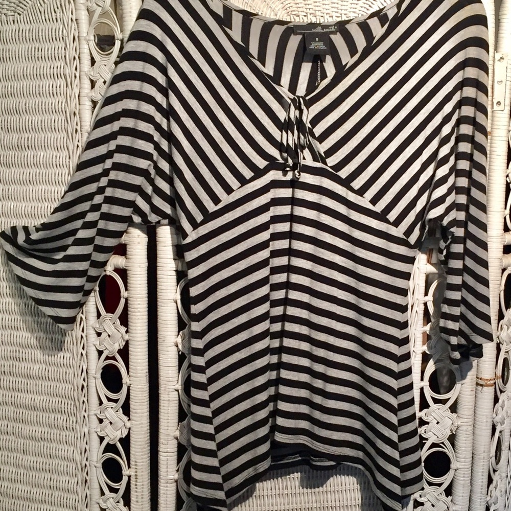 Willie Wear Blk/Grey Stripe Top AND Skirt~ SET Sz S